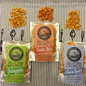 Gluten-free split pea crunch snacks from North River Dry Goods